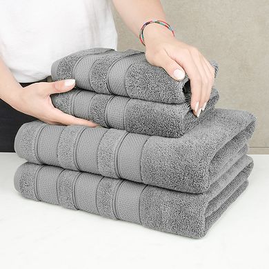 American Soft Linen Luxury Soft 6-Piece Light Grey Turkish Cotton Towel & Washcloth Set
