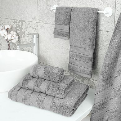 American Soft Linen Luxury Soft 6-Piece Light Grey Turkish Cotton Towel & Washcloth Set