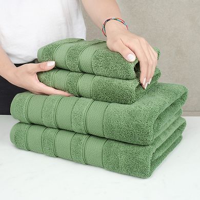 American Soft Linen Luxury Soft 6-Piece Sage Green Turkish Cotton Towel & Washcloth Set