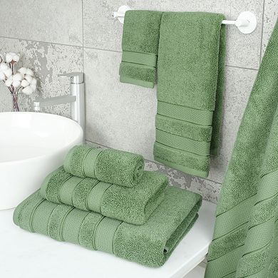 American Soft Linen Luxury Soft 6-Piece Sage Green Turkish Cotton Towel & Washcloth Set