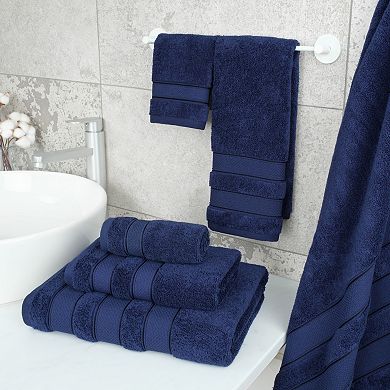 American Soft Linen Luxury Soft 6-Piece Navy Turkish Cotton Towel & Washcloth Set