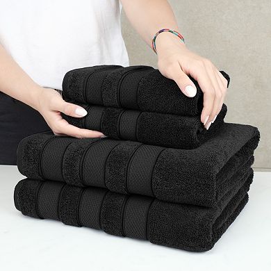 American Soft Linen Luxury Soft 6-Piece Black Turkish Cotton Towel & Washcloth Set