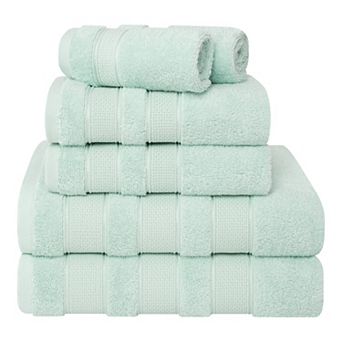 American Soft Linen Luxury Soft 6 pc Mint Turkish Cotton Towel & Washcloth Set
