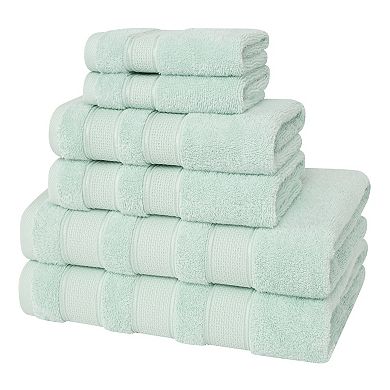 American Soft Linen Luxury Soft 6-Piece Mint Turkish Cotton Towel & Washcloth Set