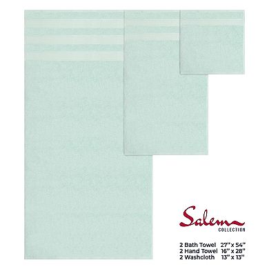 American Soft Linen Luxury Soft 6-Piece Mint Turkish Cotton Towel & Washcloth Set