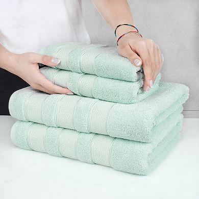 American Soft Linen Luxury Soft 6-Piece Mint Turkish Cotton Towel & Washcloth Set