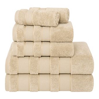 American Soft Linen Luxury Soft 6 pc Beige Turkish Cotton Towel & Washcloth Set