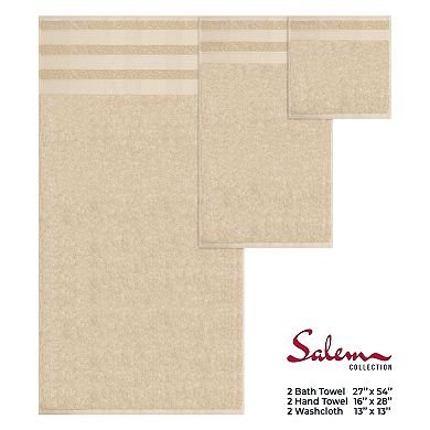 American Soft Linen Luxury Soft 6-Piece Beige Turkish Cotton Towel & Washcloth Set