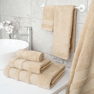 American Soft Linen Luxury Soft 6-Piece Beige Turkish Cotton Towel & Washcloth Set