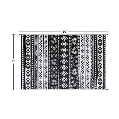 Pure Garden 8-ft. x 10-ft. Geometric LED Outdoor Rug