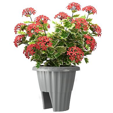 Pure Garden 13.5-in. Round Flower Planter with Drainage Insert Outdoor Planter