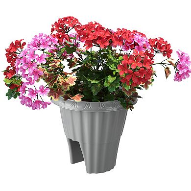 Pure Garden 13.5-in. Round Flower Planter with Drainage Insert Outdoor Planter