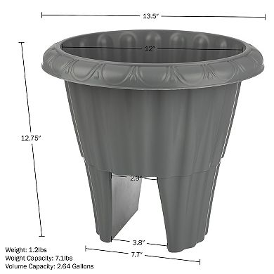 Pure Garden 13.5-in. Round Flower Planter with Drainage Insert Outdoor Planter