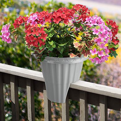 Pure Garden 13.5-in. Round Flower Planter with Drainage Insert Outdoor Planter
