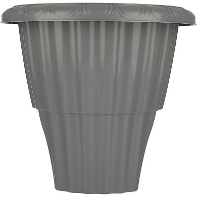 Pure Garden 13.5-in. Round Flower Planter with Drainage Insert Outdoor Planter