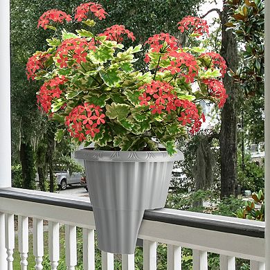 Pure Garden 13.5-in. Round Flower Planter with Drainage Insert Outdoor Planter