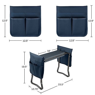 Pure Garden Blue Foldable Garden Kneeler Stool