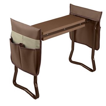 Pure Garden Brown Foldable Garden Kneeler Stool