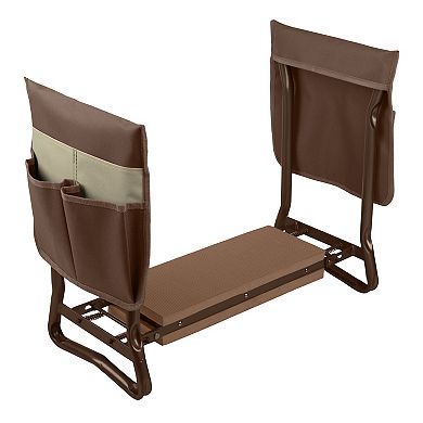 Pure Garden Brown Foldable Garden Kneeler Stool