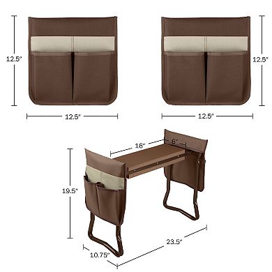 Pure Garden Brown Foldable Garden Kneeler Stool