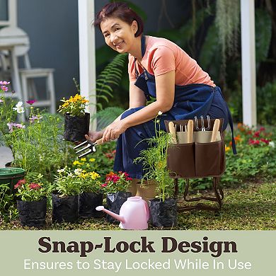 Pure Garden Brown Foldable Garden Kneeler Stool
