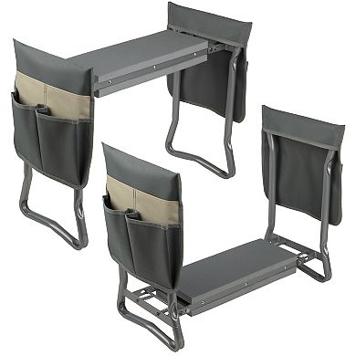 Pure Garden Grey Foldable Garden Kneeler Stool