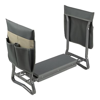 Pure Garden Grey Foldable Garden Kneeler Stool