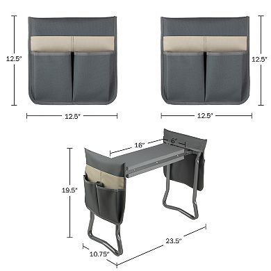 Pure Garden Grey Foldable Garden Kneeler Stool
