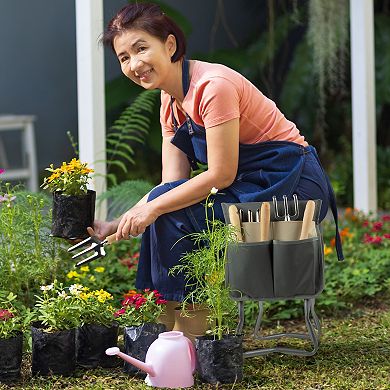 Pure Garden Grey Foldable Garden Kneeler Stool