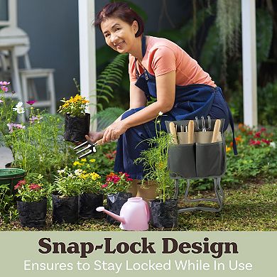 Pure Garden Grey Foldable Garden Kneeler Stool