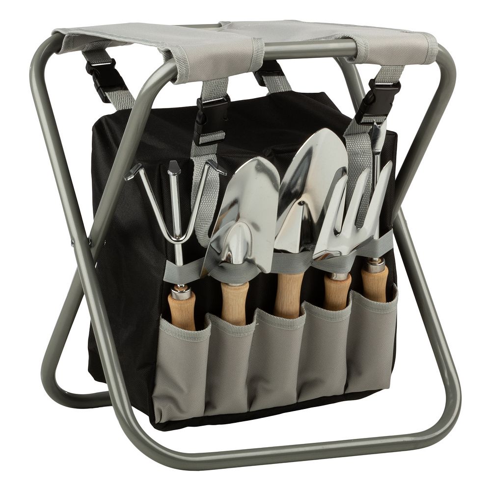 Pure Garden Gardening Stool & Tool Set