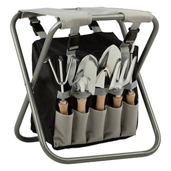 Pure Garden Gardening Stool & Tool Set