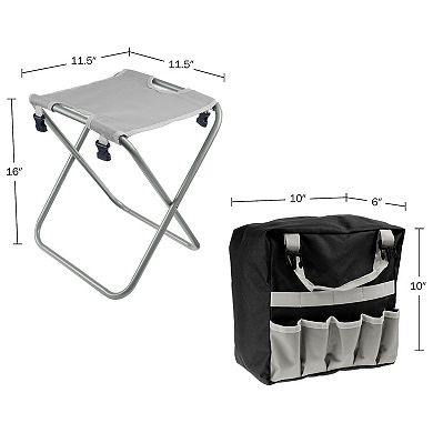 Pure Garden Gardening Stool & Tool Set