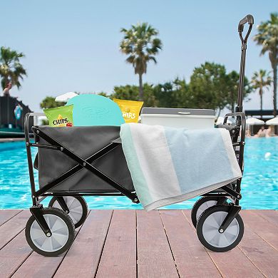 Pure Garden Gray Collapsible Wagon Folding Cart
