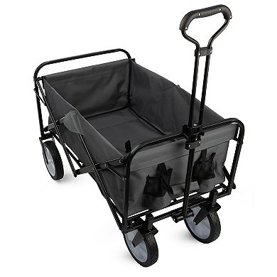 Pure Garden Gray Collapsible Wagon Folding Cart