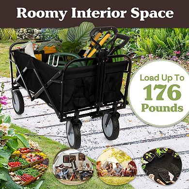 Pure Garden Collapsible Wagon Folding Cart