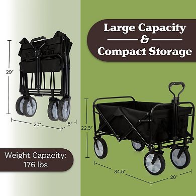 Pure Garden Collapsible Wagon Folding Cart