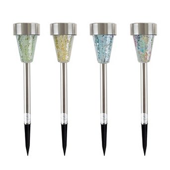 Pure Garden Mosaic Outdoor Solar Light 4 pc Set