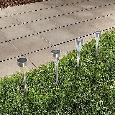 Pure Garden Mosaic Outdoor Solar Light 4-pc. Set