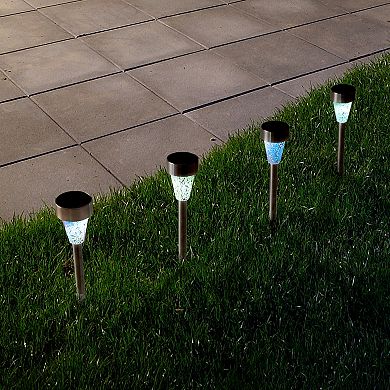Pure Garden Mosaic Outdoor Solar Light 4-pc. Set
