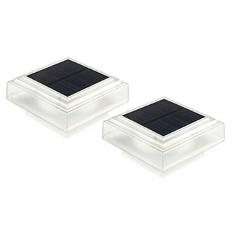 Pure Garden Solar Powered Post Cap Light 2 pc Set – High Brightness