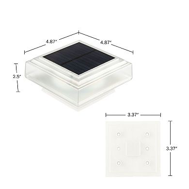 Pure Garden Solar Powered Post Cap Light 2-pc. Set – High Brightness
