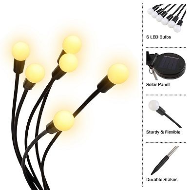 Pure Garden Solar LED Swaying Garden Light 4-pc. Set – IP44 Water-Resistant