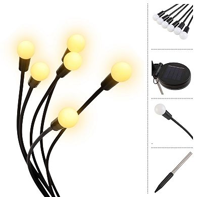 Pure Garden Solar LED Swaying Garden Light 4-pc. Set – IP44 Water-Resistant