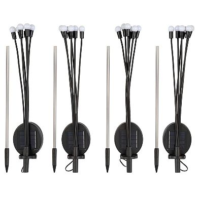 Pure Garden Solar LED Swaying Garden Light 4-pc. Set – IP44 Water-Resistant