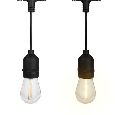 Pure Garden 50-ft. Outdoor String Light – Black Wire, Clear Bulbs