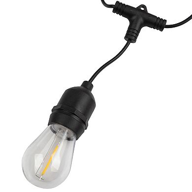 Pure Garden 50-ft. Outdoor String Light – Black Wire, Clear Bulbs