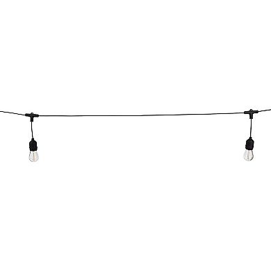Pure Garden 50-ft. Outdoor String Light – Black Wire, Clear Bulbs