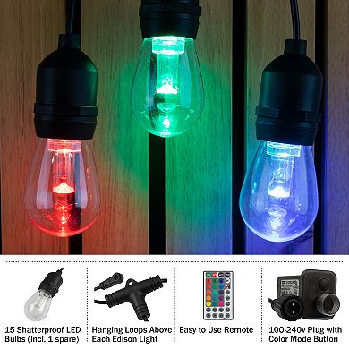Pure Garden 50-ft. Color-Changing LED Outdoor String Light