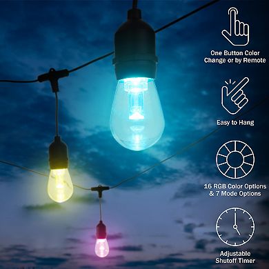 Pure Garden 50-ft. Color-Changing LED Outdoor String Light